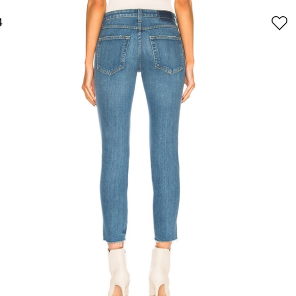 NEW • AMO • Twist Frayed Split Hem Skinny Jeans 24 - Picture 3 of 7